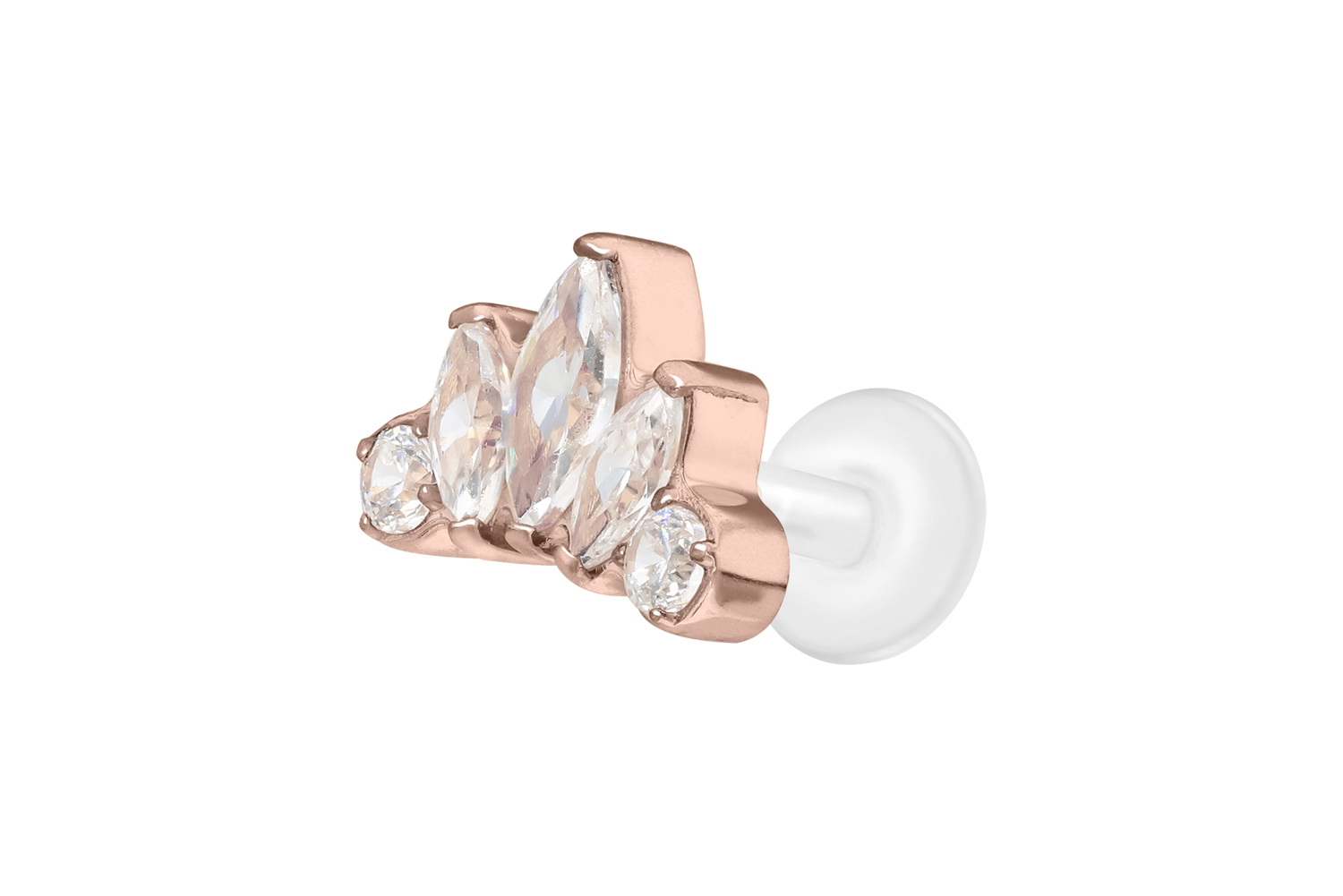 PTFE Labret Piercing mit Innengewinde + Titan-Aufsatz LOTUSBLÜTE